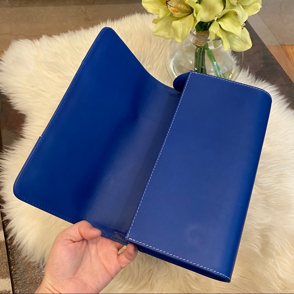 PERRIN Paris L'Asymétrique clutch blue $1850 - Picture 7 of 12